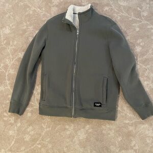Abercrombie & Fitch green Soft A&F fleece zip up jacket.